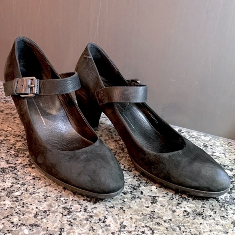 Ecco Shape 55 Plateau Suede May Jane Heels Size 9
